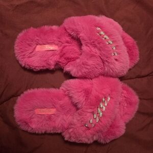 Lily Pulitzer hot pink rhinestone slippers